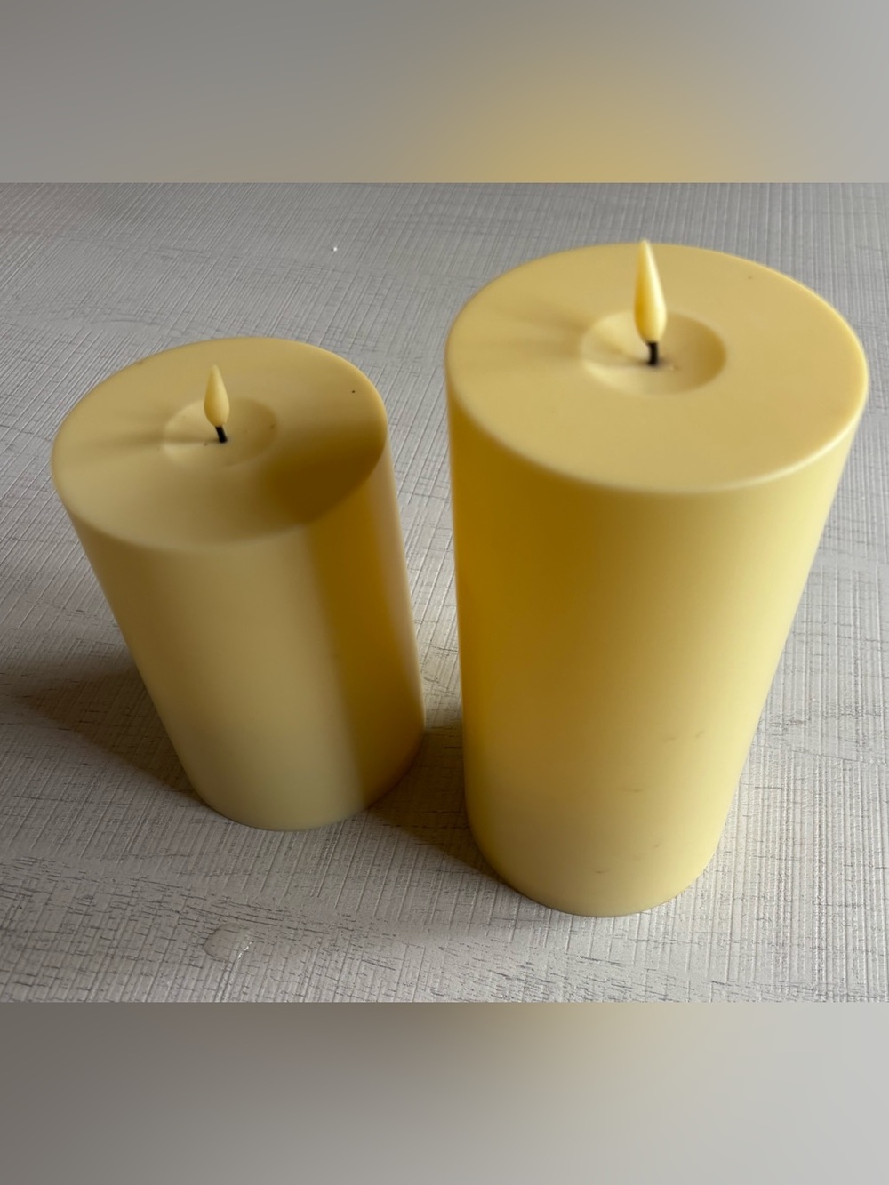 LED Flameless Candles in Faux Beeswax finish - Set of 2